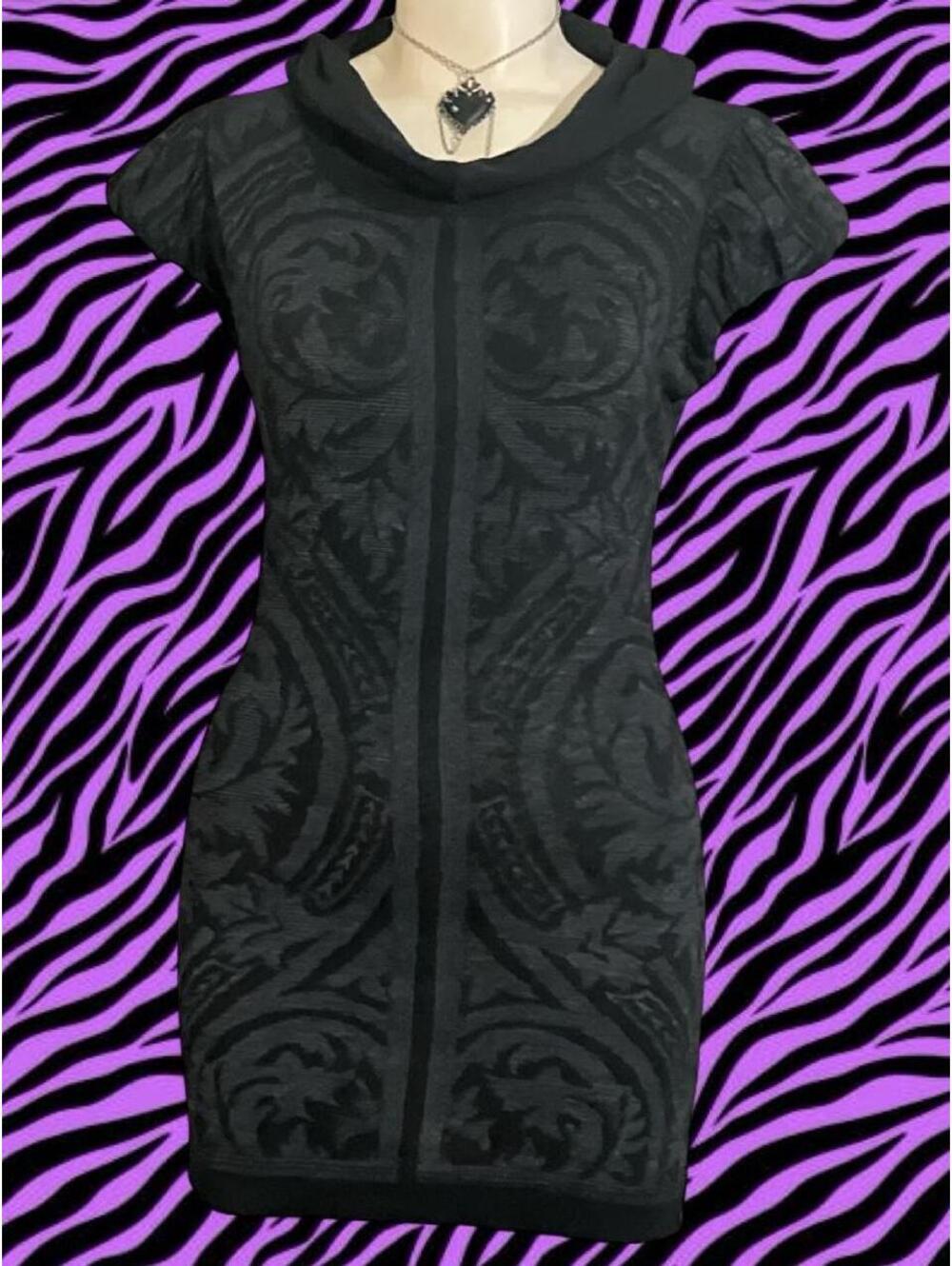 Japanese brand Language 2 Language y2k Black hoodie dress